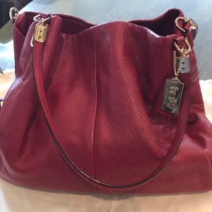 Coach red leather purse